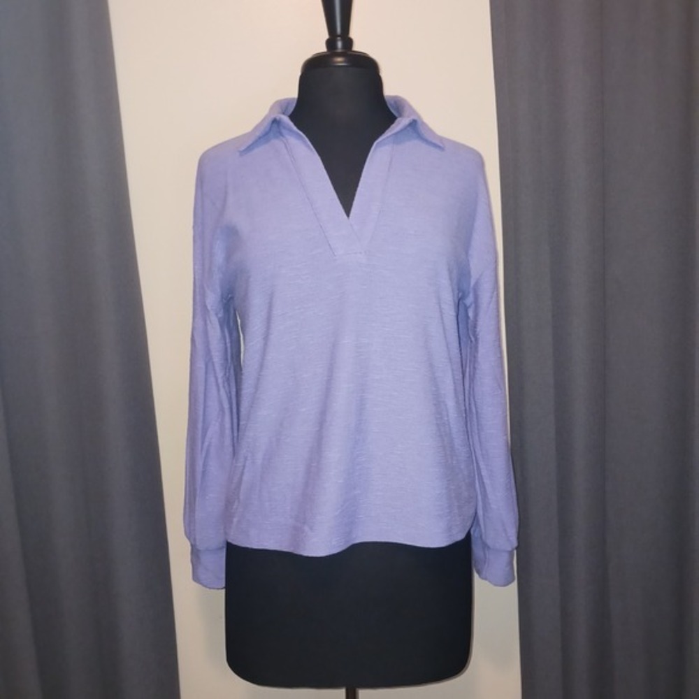 LOFT Outlet‎ Lilac Purple Collared Long Sleeve Pullover Knit Top Sweater XS